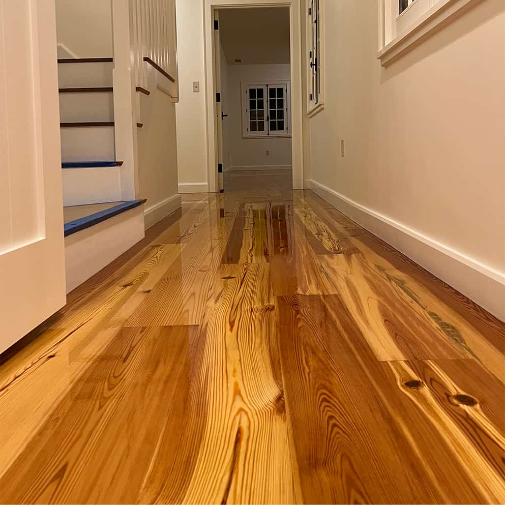 Wood floor refinished, hallway in Stockbridge, MA.