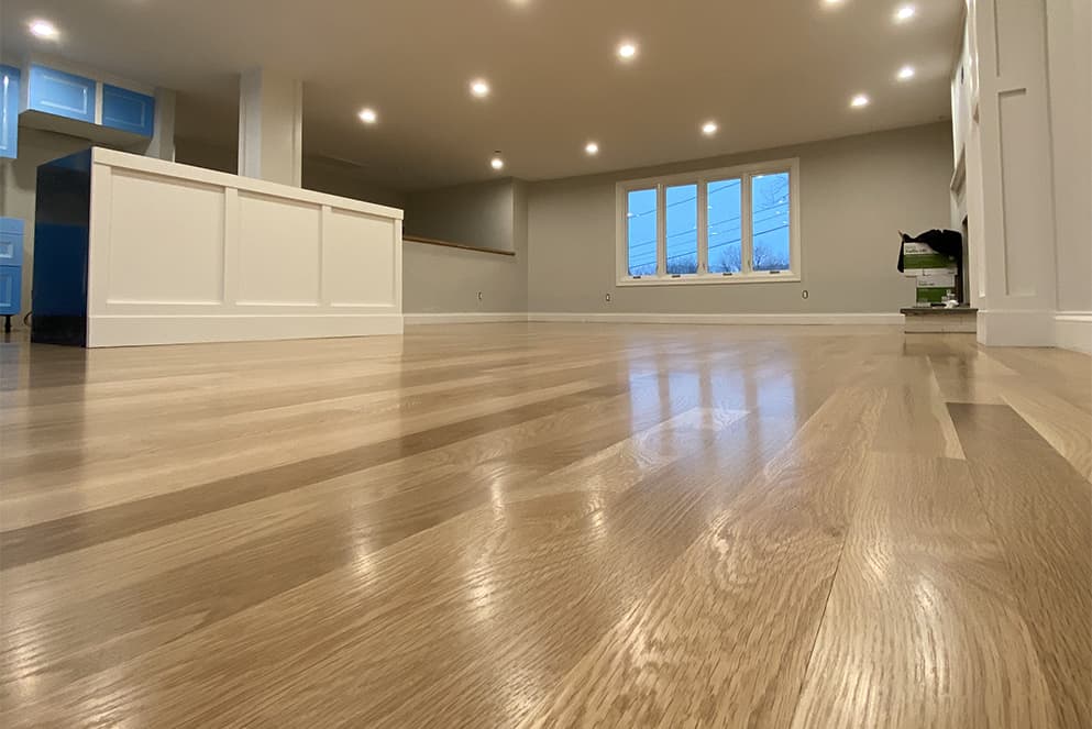 Floor sanded and refinished.