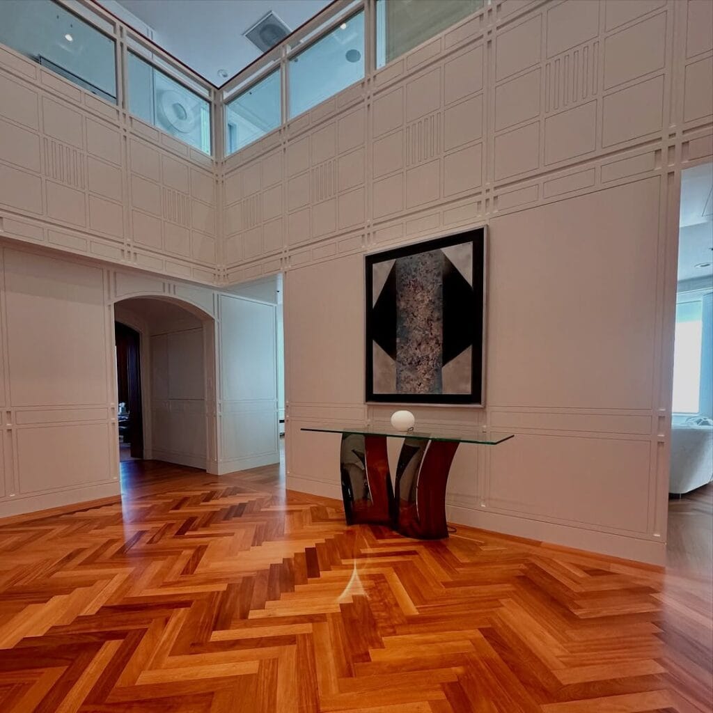 Herringbone hardwoods floors in Boston Ma by Eco Floor Sanding