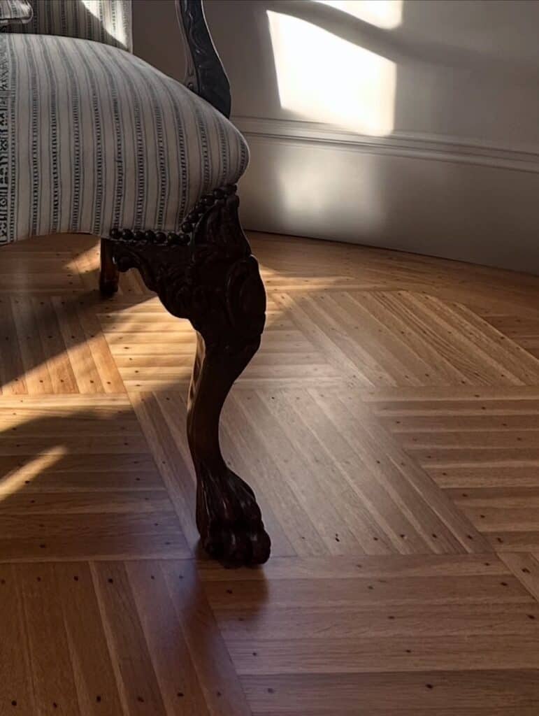 Hardwood Flooring project in Winchester MA- parquet style flooring by Eco Floor Sanding