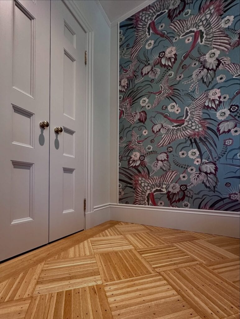 Hardwood Flooring project in Winchester MA- parquet style flooring by Eco Floor Sanding