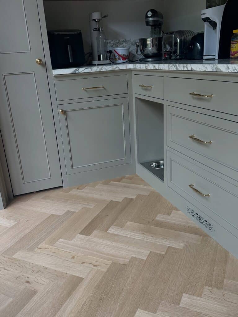 Boston MA Herringbone Oak hardwood floors refinished by Eco Floor Sanding