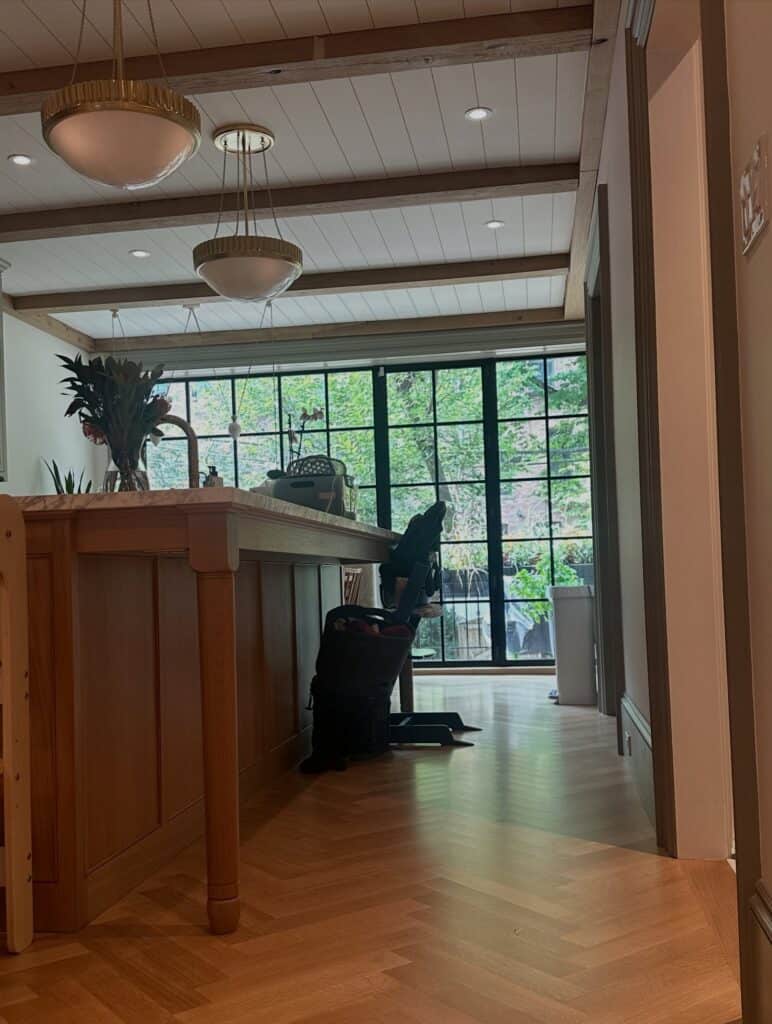 Boston MA Herringbone Oak hardwood floors refinished by Eco Floor Sanding